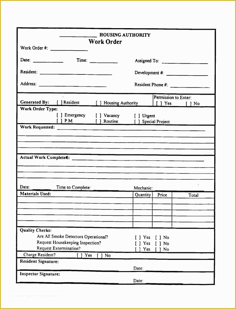 Additional Work order Template Free Of 12 Contractor Work order Template