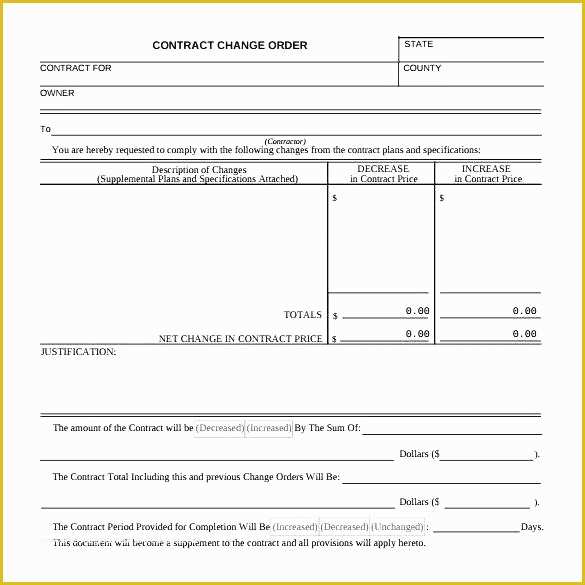 Additional Work order Template Free Of Change order Proposal Template Change order Template to