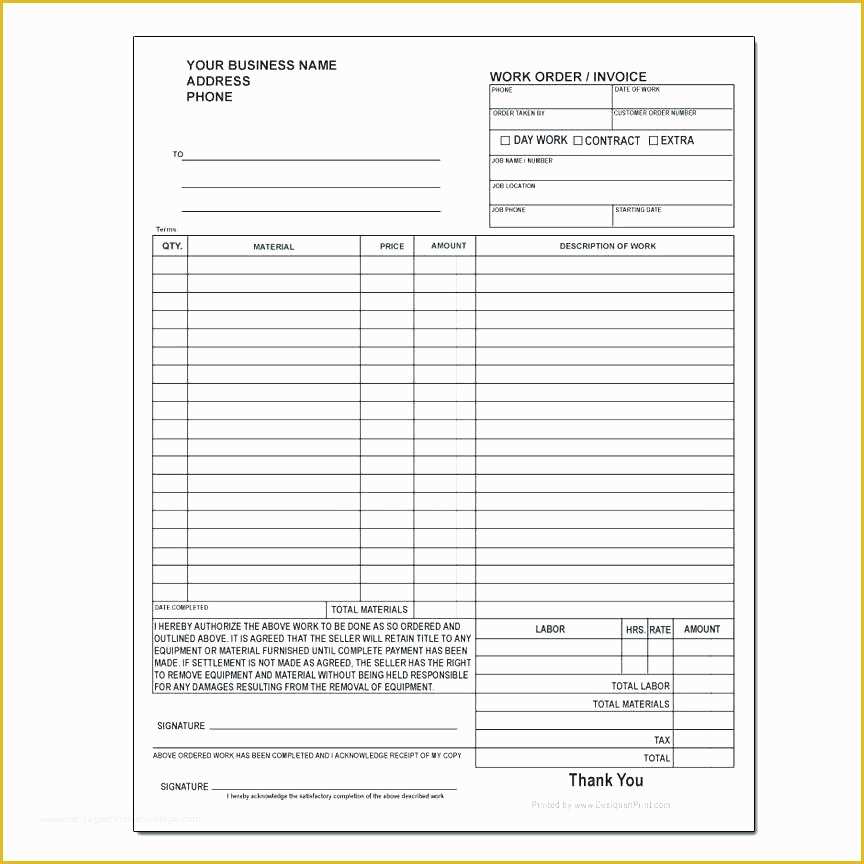 Additional Work order Template Free Of Excel Extra Work order Template forms Free Templates
