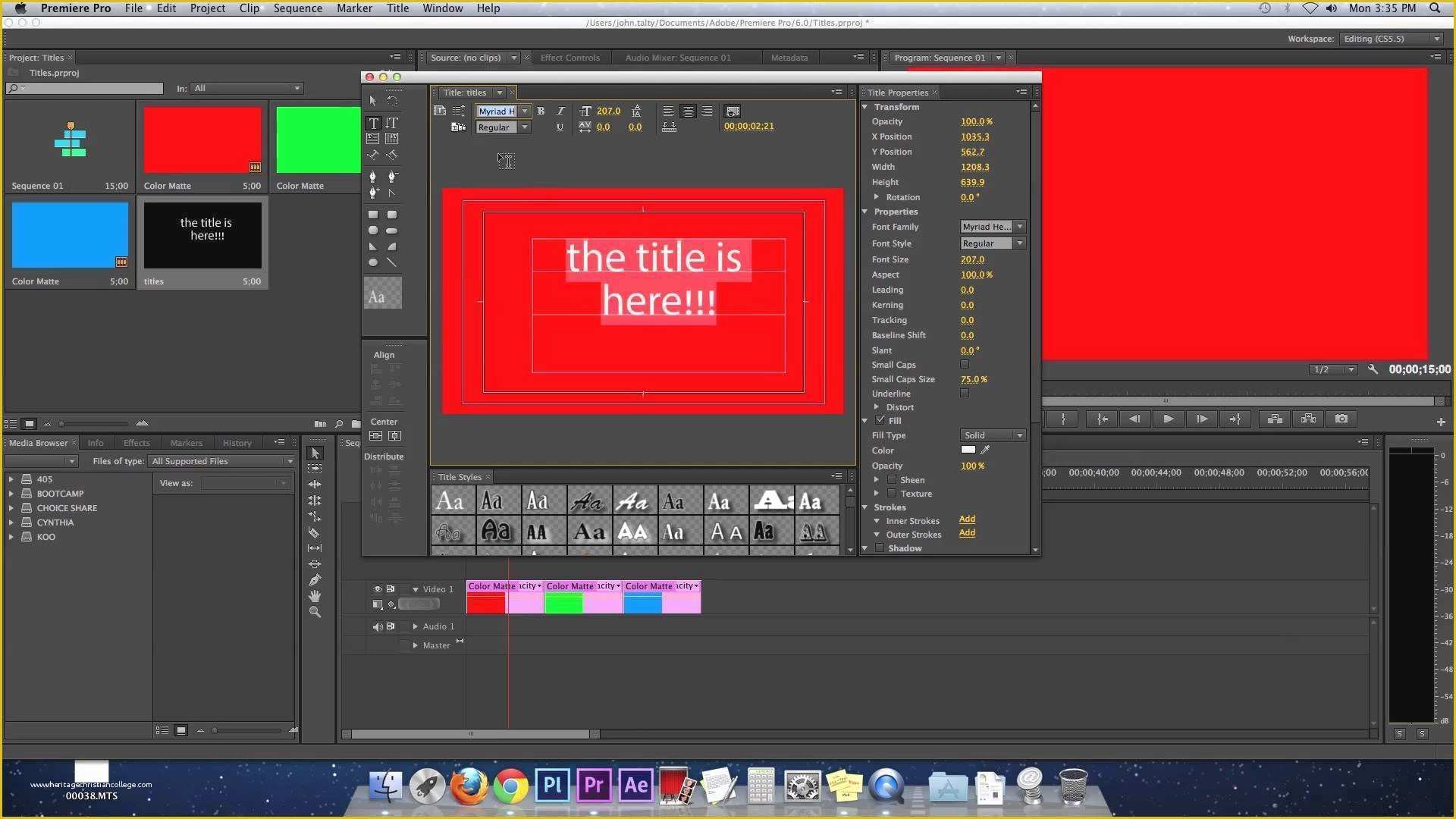 adobe premiere pro news title templates