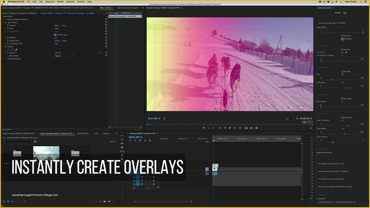 Adobe Premiere Templates Free Of Rampant Grungelight Essential Graphics Template for Adobe