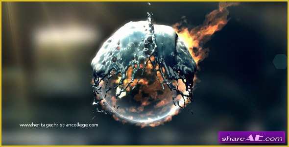 After Effects Animation Templates Free Download Of Fire &amp; Water Logo after Effects Project Videohive