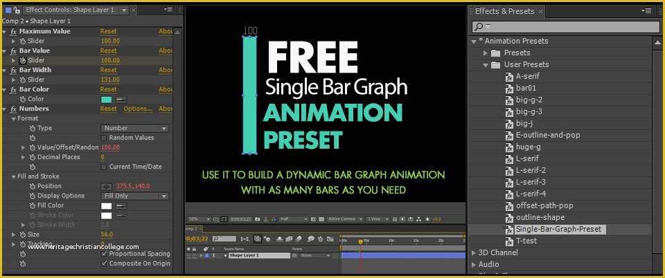 After Effects Animation Templates Free Download Of Single Bar Graph after Effects Preset Fluxvfx