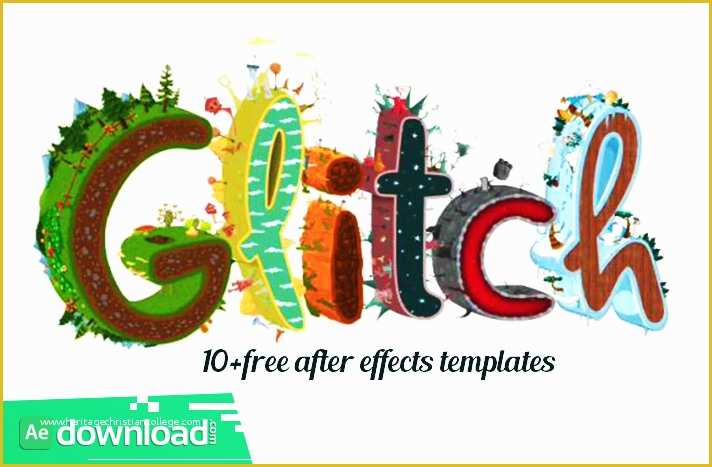 After Effects Templates Free Download Title Of 10 Glitch Logo Reveals Free after Effects Templates