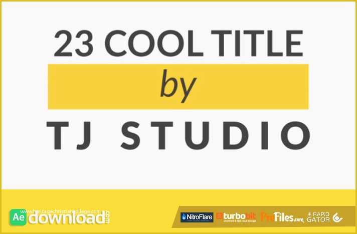 After Effects Templates Free Download Title Of 23 Cool Title Animations Videohive Free Download