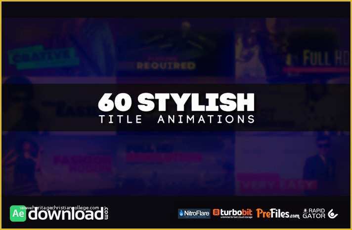 After Effects Templates Free Download Title Of 60 Stylish Title Animations Videohive Project Free