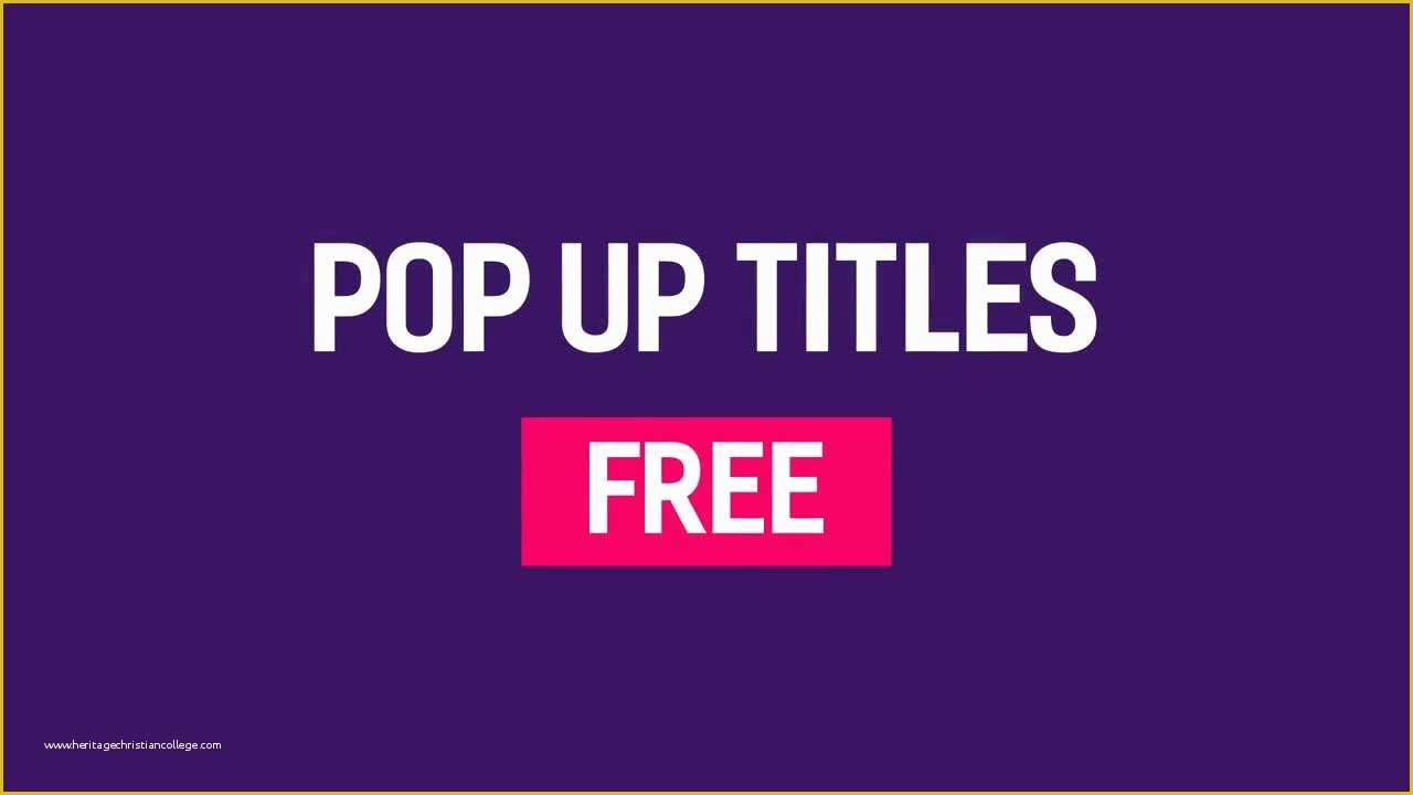 After Effects Templates Free Download Title Of Free Pop Up Titles after Effects Templates