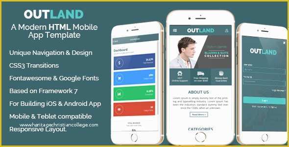 Android App Templates Free Of Outland Ios & android Mobile App Template by Hastech