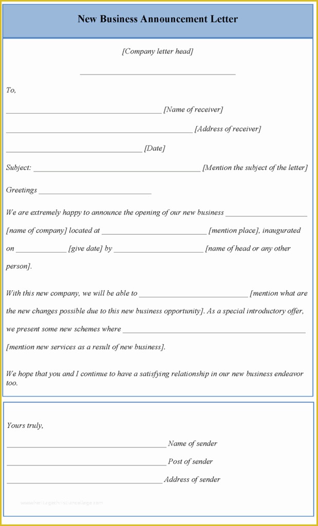 Announcement Email Template Free Of Letter Template for New Business Announcement Template Of