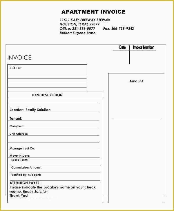 Apartment Website Templates Free Download Of 9 Rent Invoices – Free Sample Example format Download