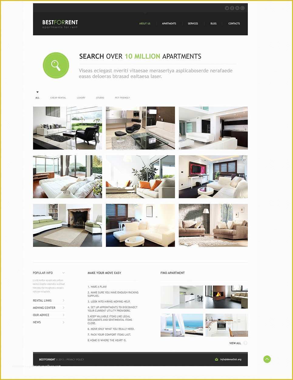 Apartment Website Templates Free Download Of Apartments for Rent Joomla Template
