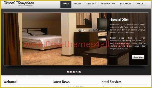 Apartment Website Templates Free Download Of Black Hotel HTML Website Template Freethemes4all