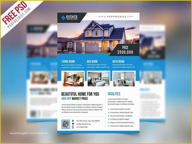 Apartment Website Templates Free Download Of Free Psd Clean Real Estate Flyer Psd Template