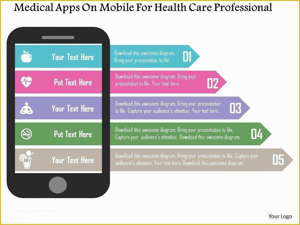 App Presentation Template Free Of Medical Apps Mobile for Health Care Professional Flat