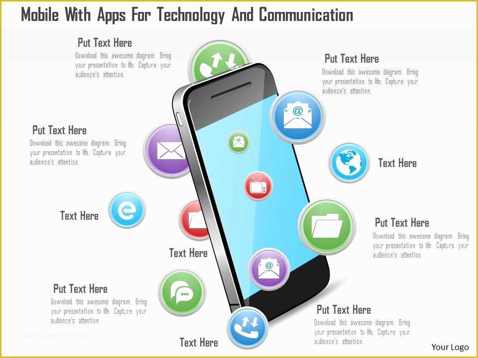 App Presentation Template Free Of Mobile with Apps for Technology and Munication Ppt