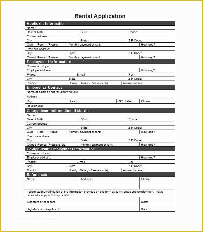 App Templates Free Of 42 Rental Application forms & Lease Agreement Templates