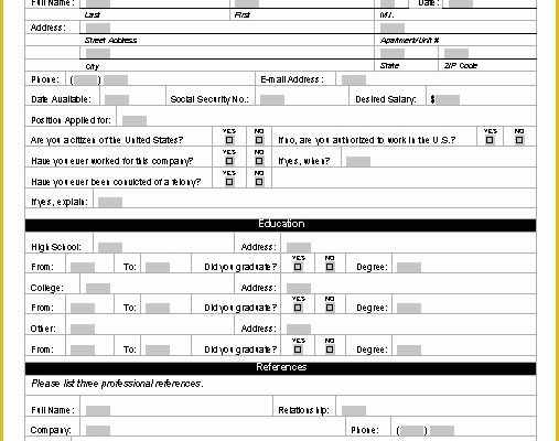 App Templates Free Of Free Printable Job Application form Template form Generic