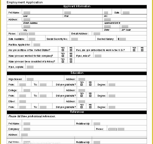 App Templates Free Of Free Printable Job Application form Template form Generic