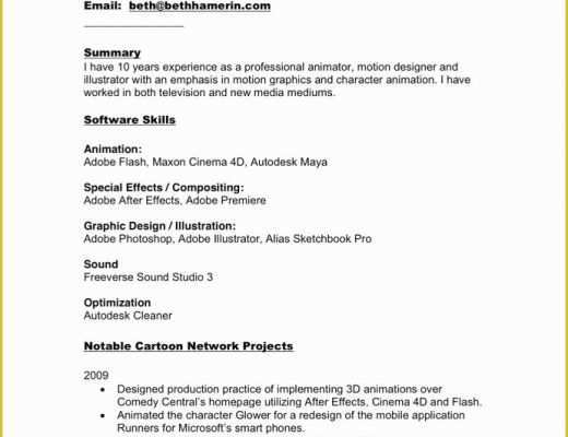 Artist Cv Templates Free Of 3d Artist Resume Sample Best Resume Collection