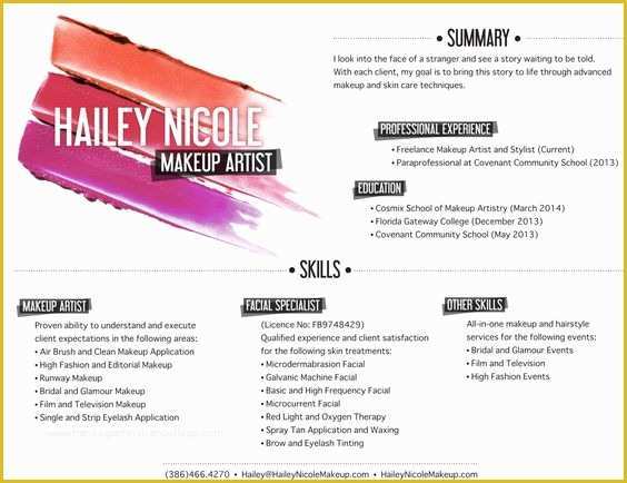 Artist Cv Templates Free Of Artist Resume Makeup Artists and Resume On Pinterest