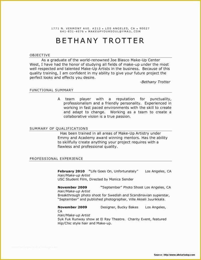 Artist Cv Templates Free Of Makeup Consultation form Examples Templates Resume