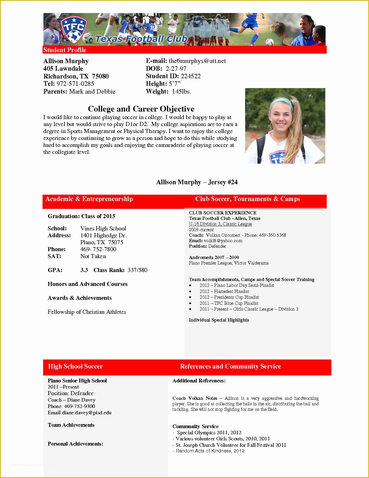 Athlete Profile Template Free Of 28 Of High School soccer Player Profile Template