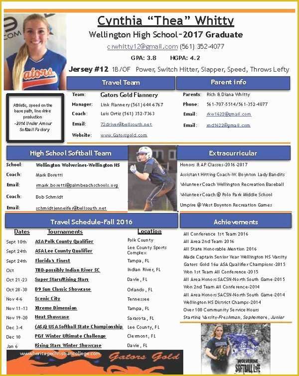 Athlete Profile Template Free Of softball Player Profile Template Best Games