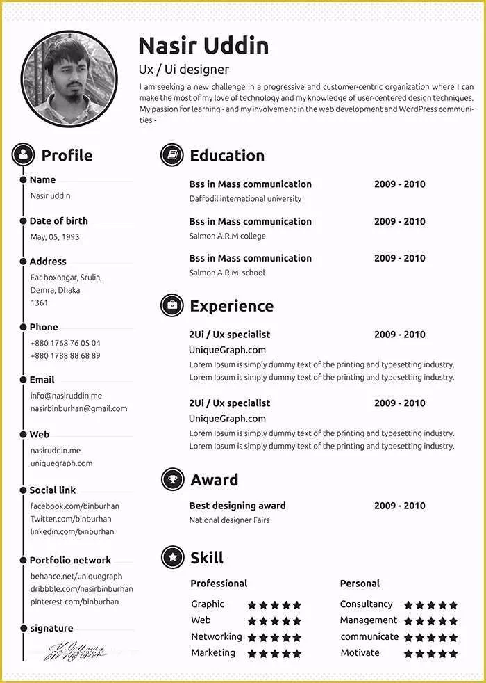 40 attractive Resume Templates Free Download