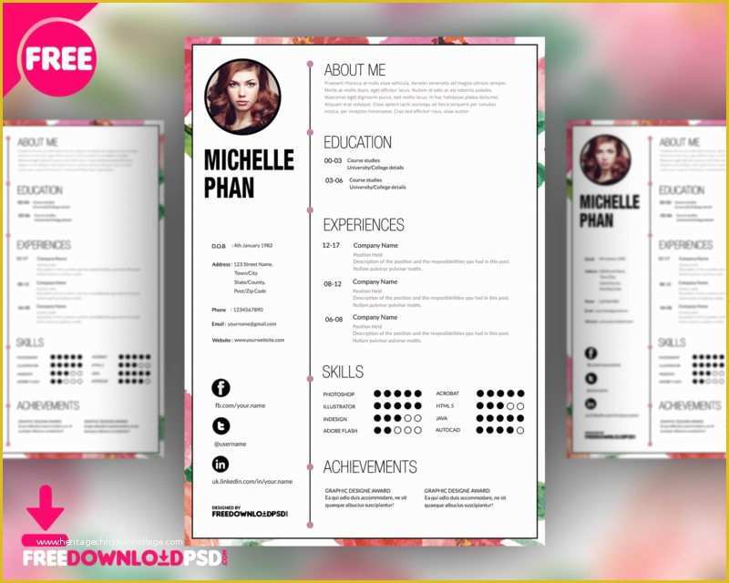 Attractive Resume Templates Free Download Of Designer Cv Template Free Psd