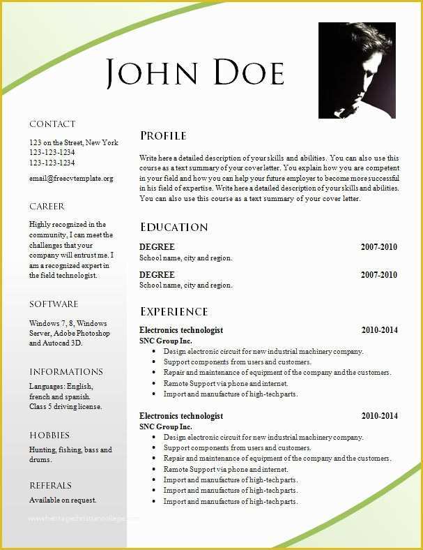Attractive Resume Templates Free Download Of Free Resume Templates 695 – 701 – Free Cv Template Dot org