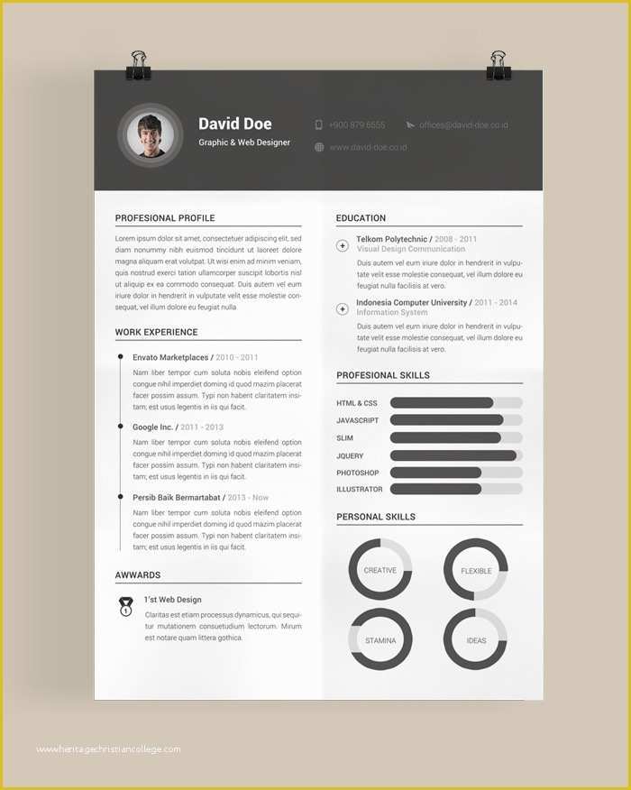 Attractive Resume Templates Free Download Word Of 30 Free & Beautiful Resume Templates to Download Hongkiat