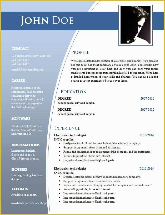 Attractive Resume Templates Free Download Word Of Resume Template Doc Download Free