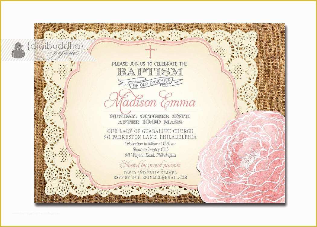 61 Baby Girl Baptism Invitation Free Templates