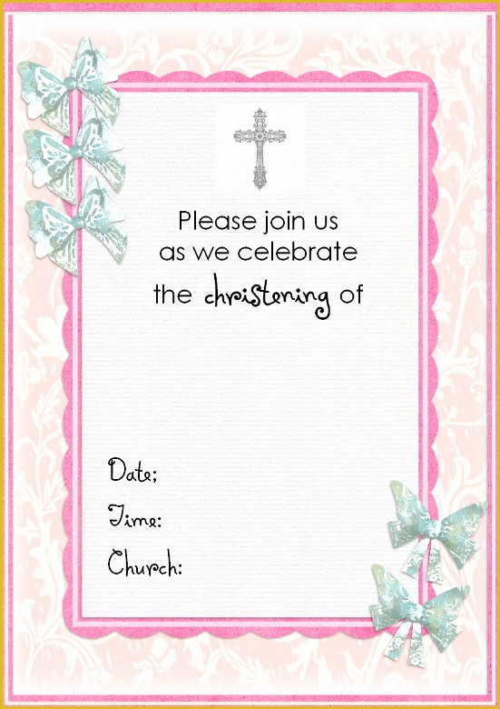 Baby Girl Baptism Invitation Free Templates Of Baptism Invitation Templates