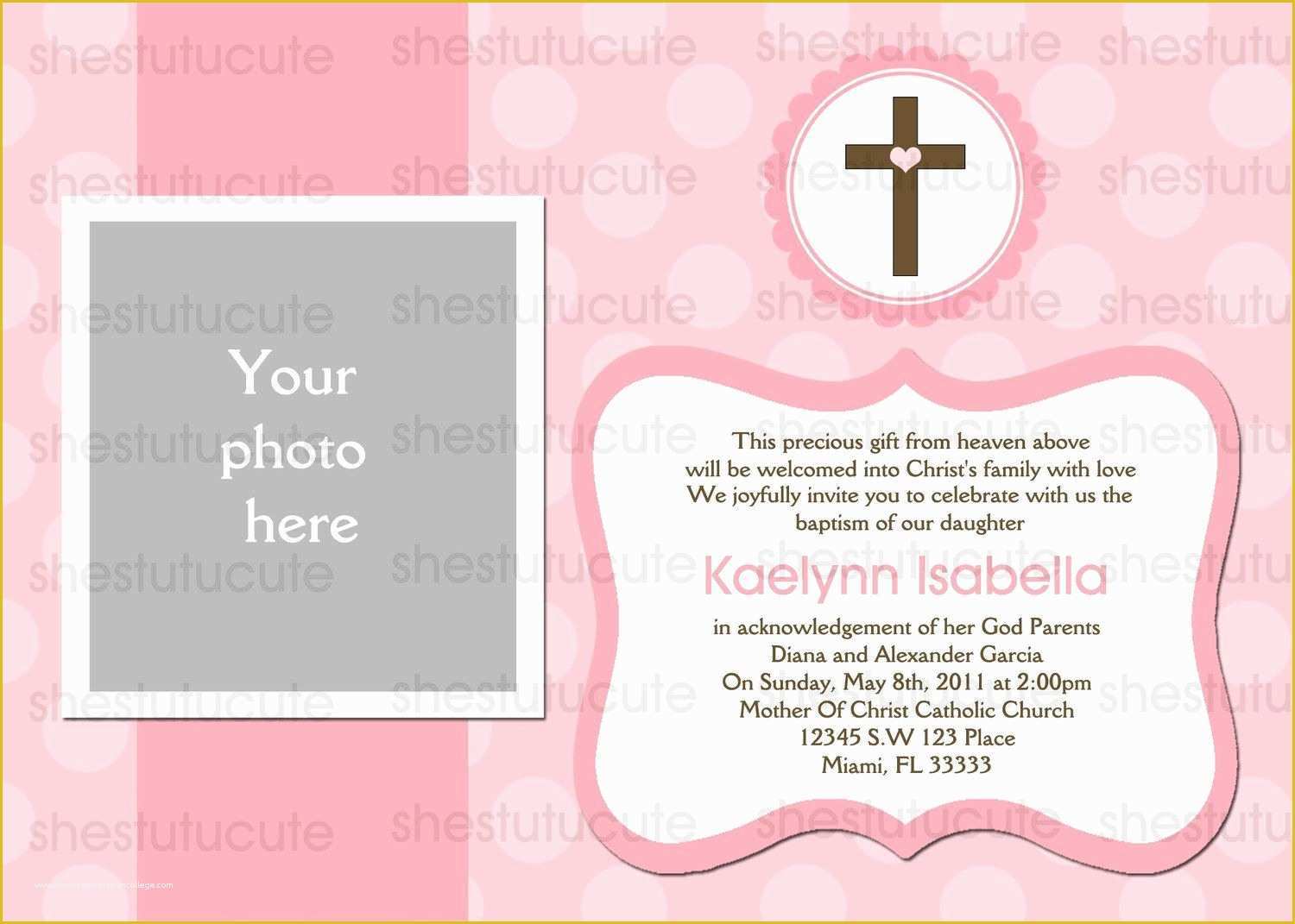 Baby Girl Baptism Invitation Free Templates Of Blank Invitation Templates for Christening Templates