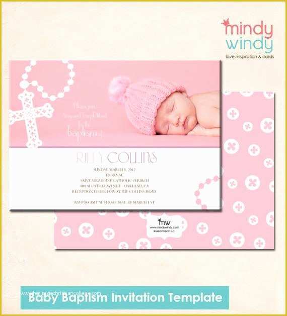 Baby Girl Baptism Invitation Free Templates Of Items Similar to Baby Girl Baptism Invitation Template On Etsy