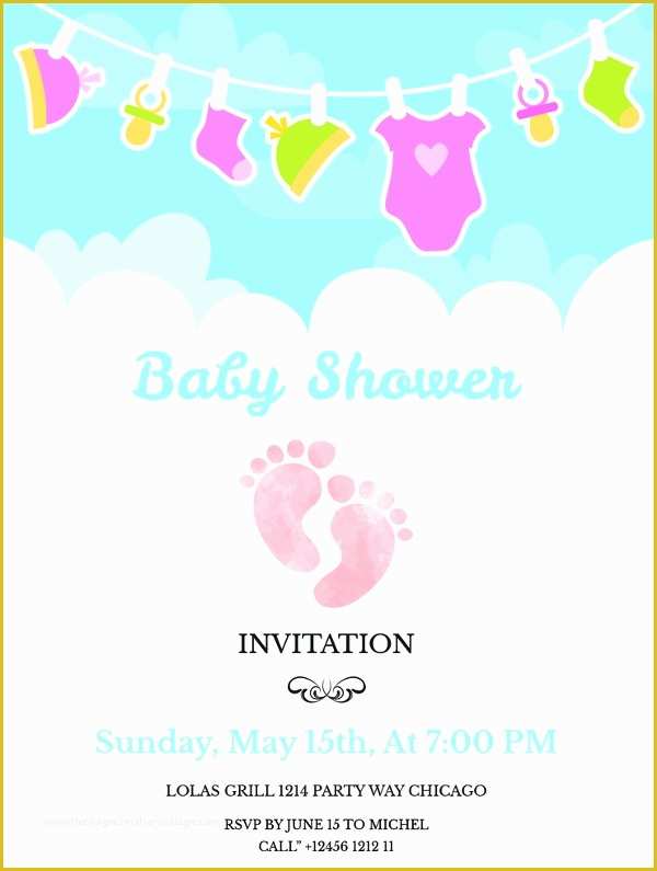 Baby Shower Invitation Card Template Free Download Of 34 Baby Shower Invitation Templates Psd Vector Eps Ai