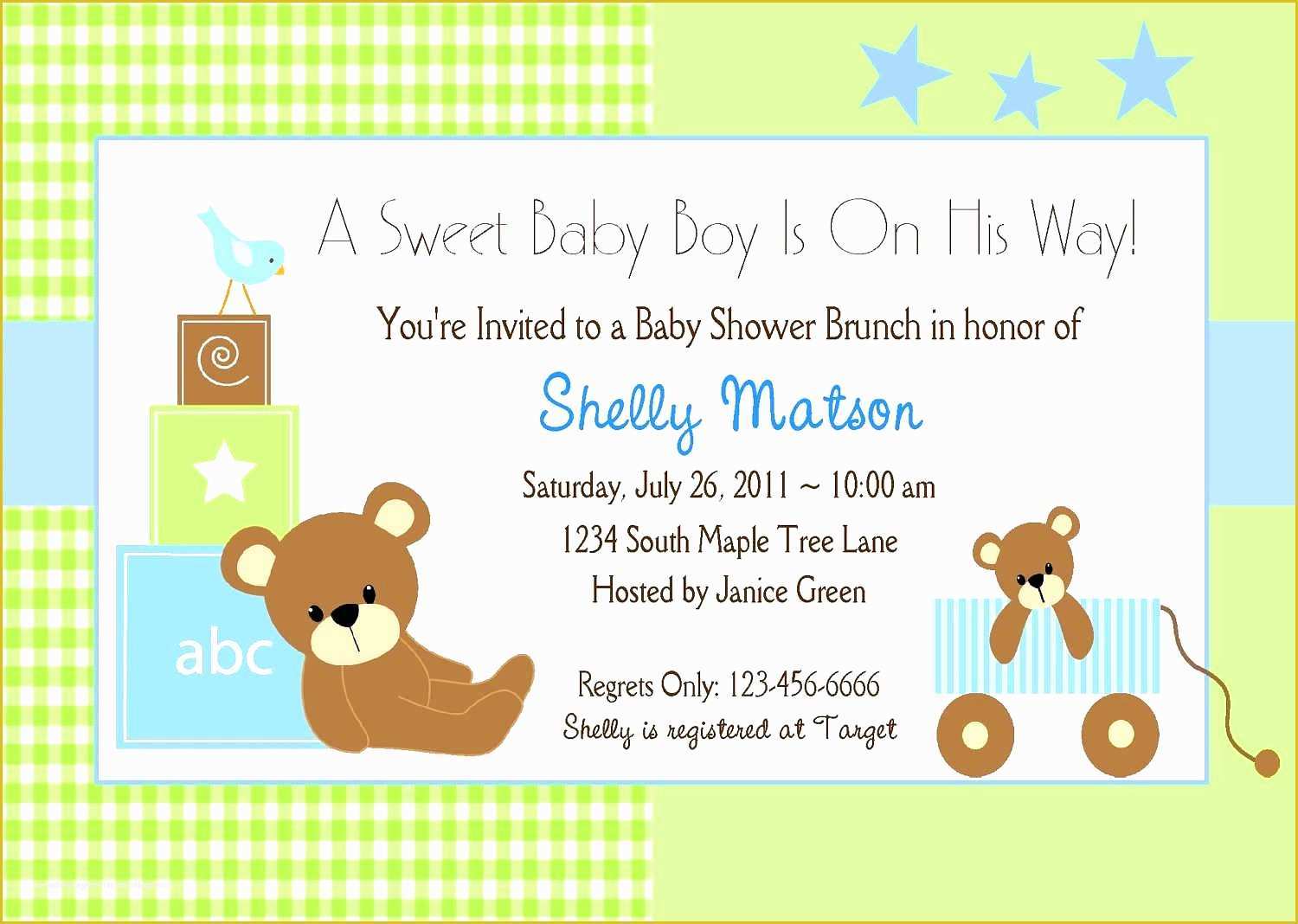 Baby Shower Invitation Card Template Free Download Of Baby Shower Invitation Samples Ctsfashion Editable