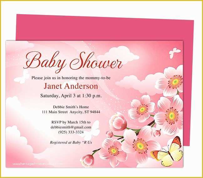 Baby Shower Invitation Card Template Free Download Of Baby Shower Invitations Templates butterfly Kisses Shower