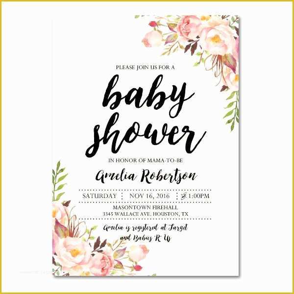 Baby Shower Invitation Card Template Free Download Of Editable Pdf Baby Shower Invitation Diy – Elegant Vintage