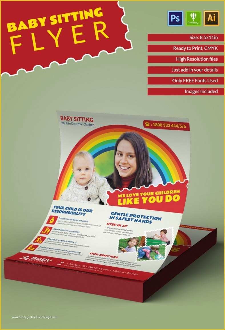 Babysitting Flyer Template Free Of 10 Fabulous Psd Baby Sitting Flyer Templates