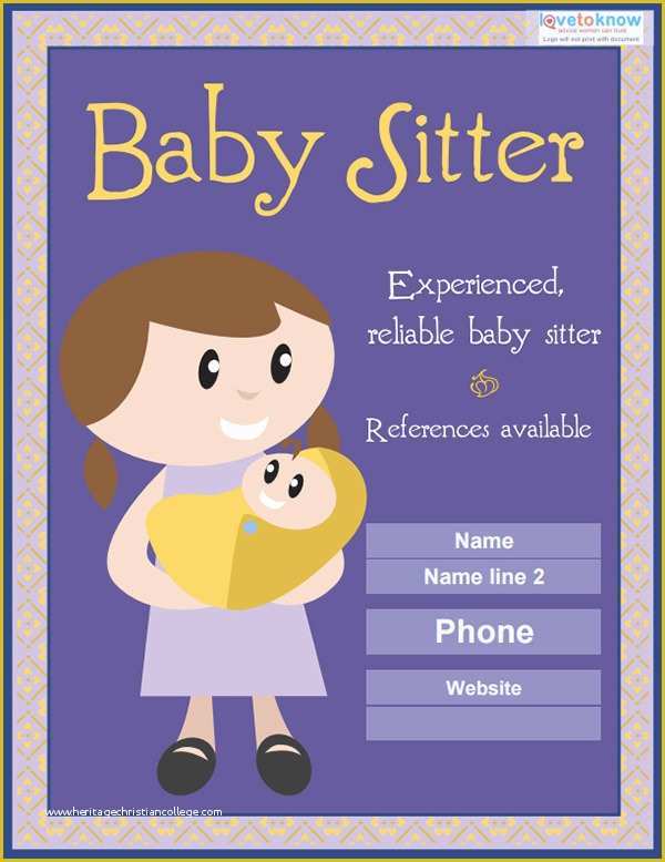 Babysitting Flyer Template Free Of 11 Fabulous Psd Baby Sitting Flyer Templates