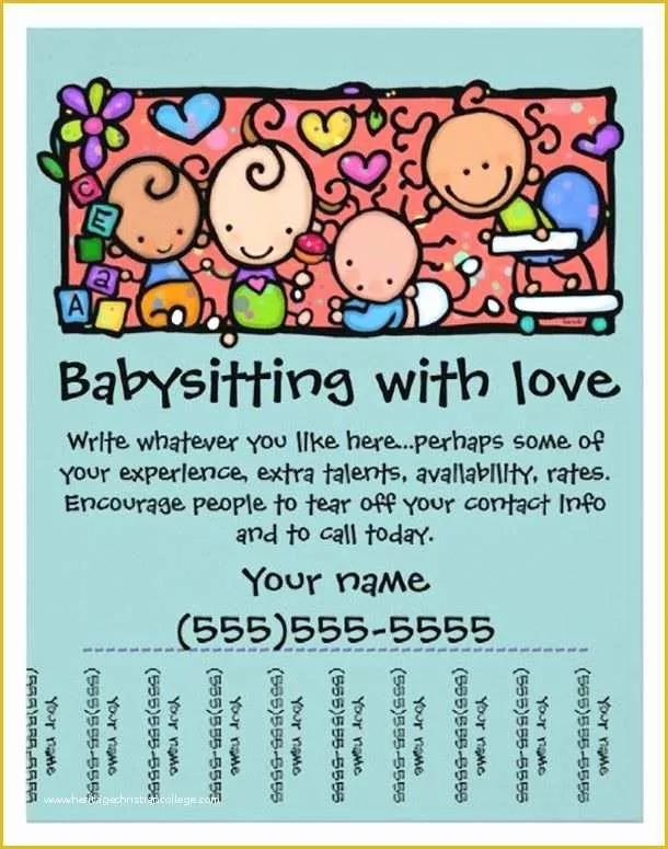 Babysitting Flyer Template Free Of 15 Cool Babysitting Flyers 14 Babysitting