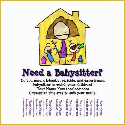 Babysitting Flyer Template Free Of 50 Babysitter Flyers Babysitter Flyer Templates and