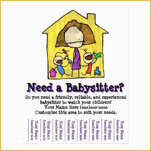 Babysitting Flyer Template Free Of 50 Babysitter Flyers Babysitter Flyer Templates and