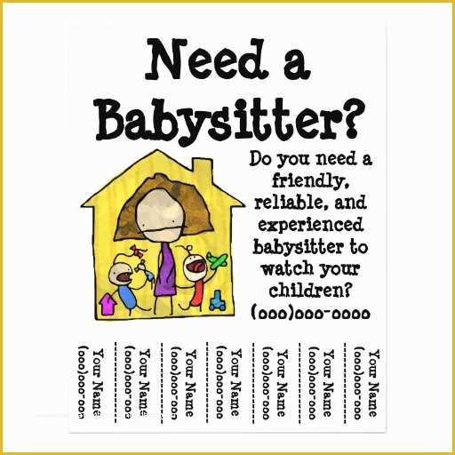 Babysitting Flyer Template Free Of 50 Babysitter Flyers Babysitter Flyer Templates and