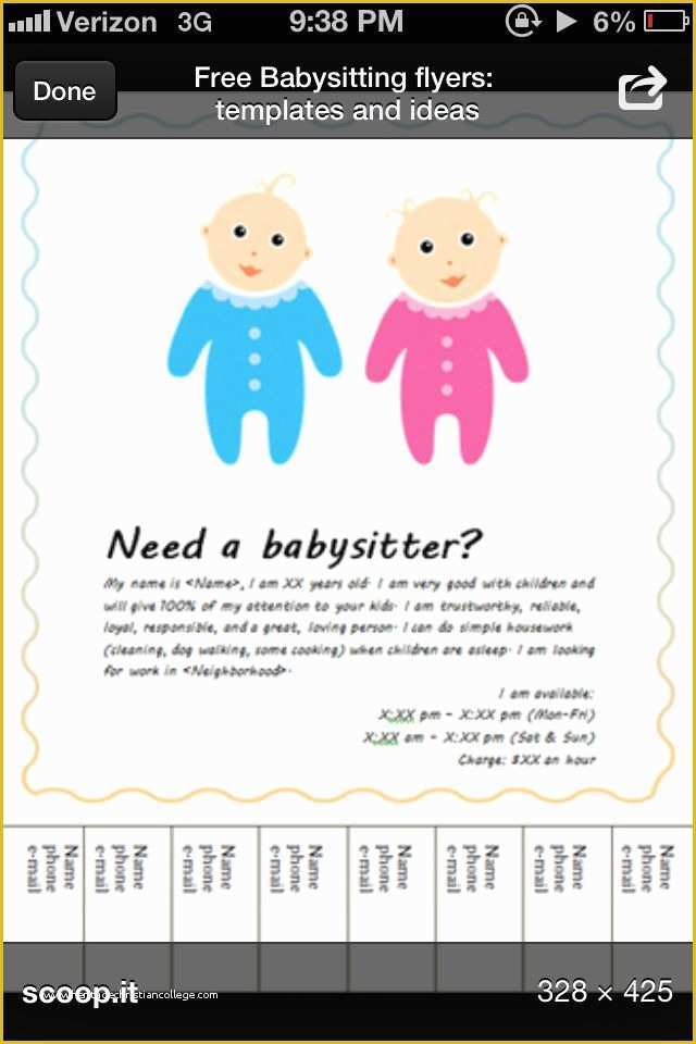 Babysitting Flyer Template Free Of Best 25 Babysitting Flyers Ideas On Pinterest