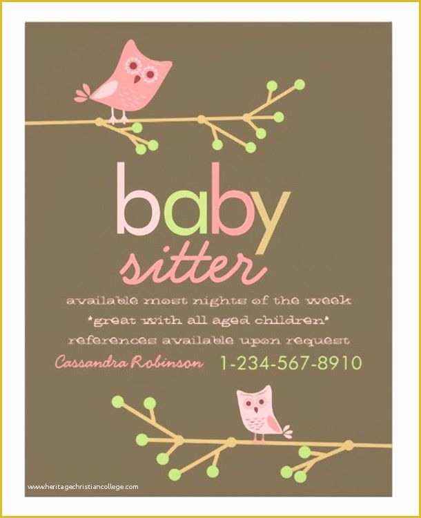 Babysitting Flyer Template Free Of Best 25 Babysitting Flyers Ideas On Pinterest