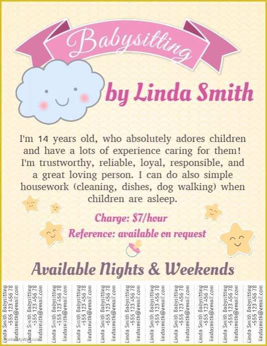 Babysitting Flyer Template Free Of Create Amazing Flyers for Your Babysitting Business by