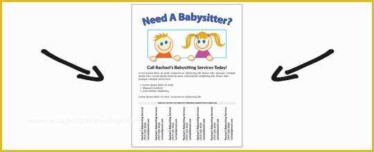 Babysitting Flyer Template Free Of Free Babysitting Flyer Template
